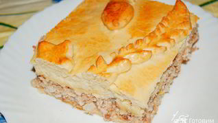 Пирог с курицей и рисом
