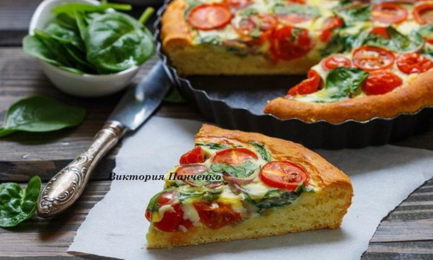 Рецепт пирог с помидорами и шпинатом