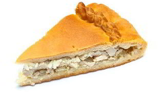 Пирог с рисом и мясом цыпленка в микроволновой печи