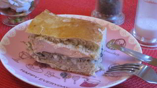 Пирог с рыбой из цельнозерновой пшеничной муки