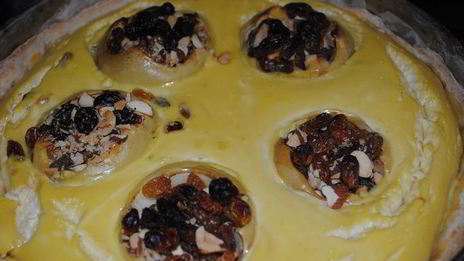 пирог яблоки на снегу