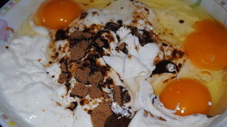 пирог яблоки на снегу