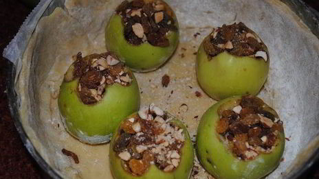 пирог яблоки на снегу