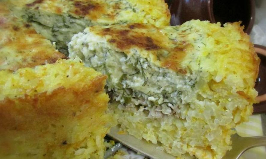 Рецепт рисовый пирог со скумбрией