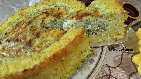 рисовый пирог со скумбрией