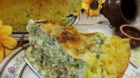 рисовый пирог со скумбрией