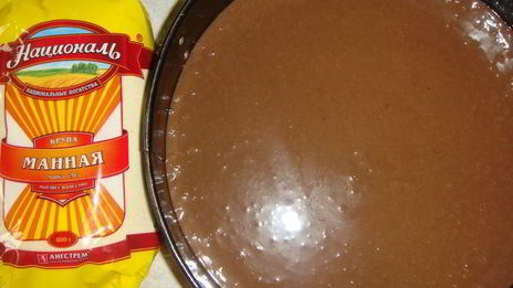 шоколадный пирог с манным кремом