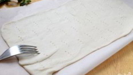 слоеный пирог с творогом