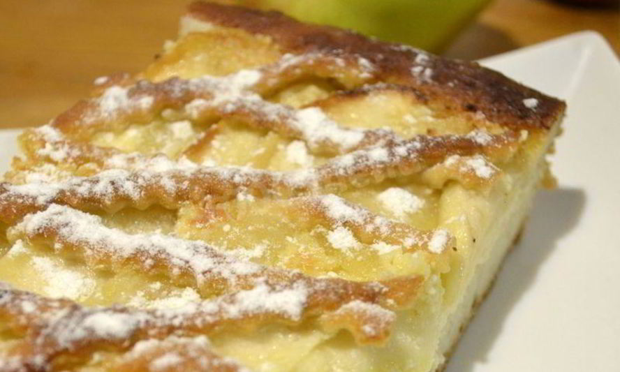 Рецепт яблочный пирог с творогом и лимоном