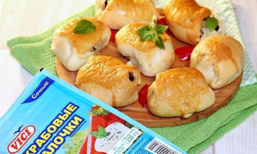Рецепт пирожки с крабовыми палочками и баклажаном