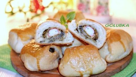 пирожки с крабовыми палочками и баклажаном