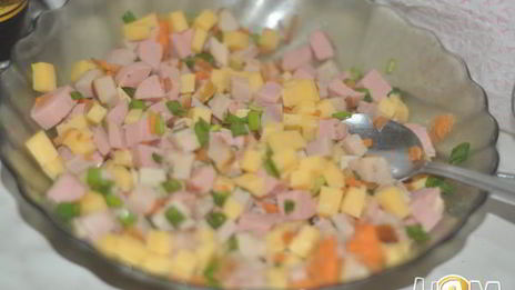 пирожки с ветчинной, сыром и зеленью