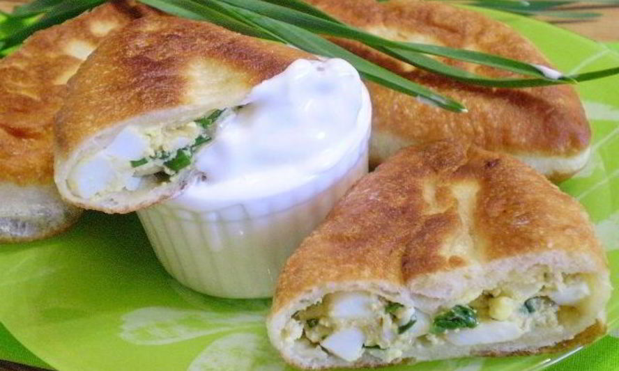 Рецепт пирожки с яйцом и зеленью
