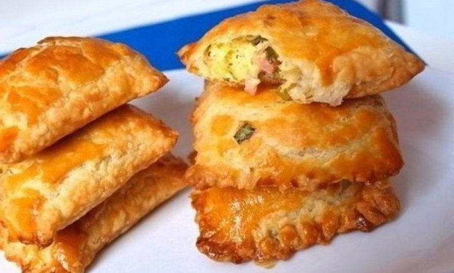 Рецепт пирожки с зеленым луком и ветчиной