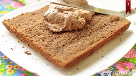 бисквитное пирожное с масляно-шоколадным кремом по госту