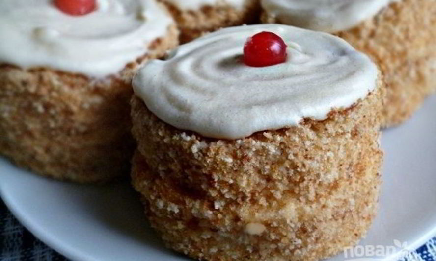 Рецепт бисквитные пирожные с кремом