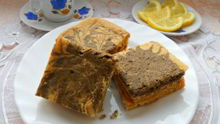 Бисквитные пирожные с заварным кофейным кремом