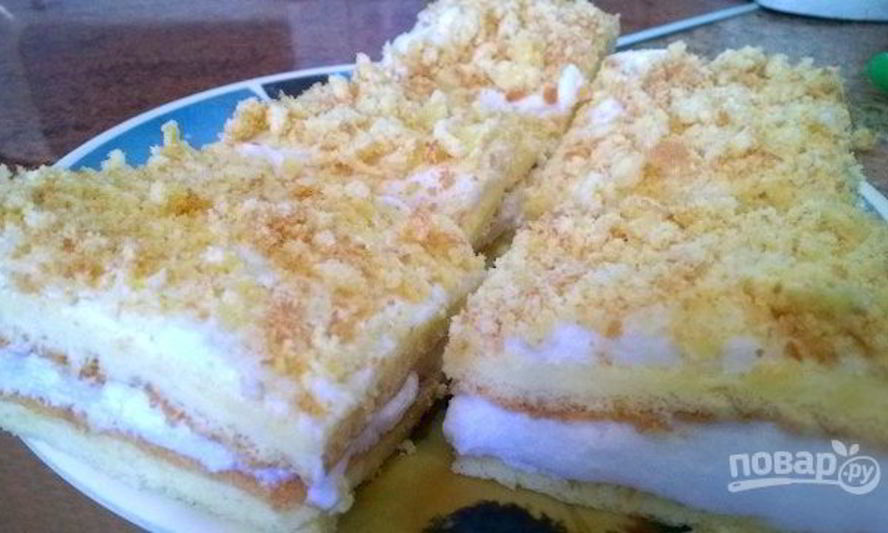 Рецепт лимонное пирожное с белковым кремом