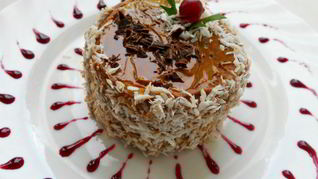 Пирожное из творожного теста на сковороде