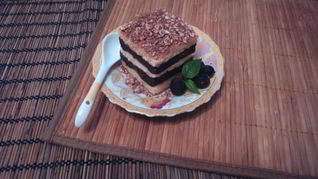 Пирожное Полосатая зебра с яблочно-имбирным джемом