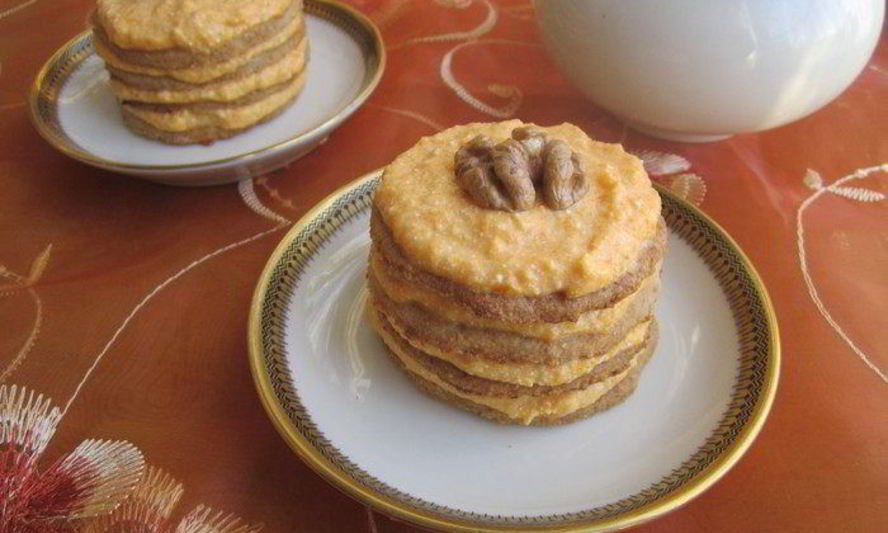 Рецепт пирожное с тыквенно-творожным кремом