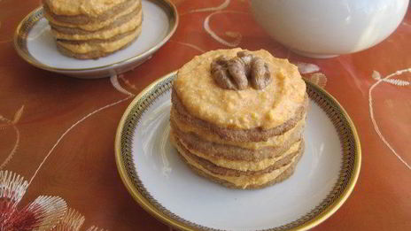 пирожное с тыквенно-творожным кремом