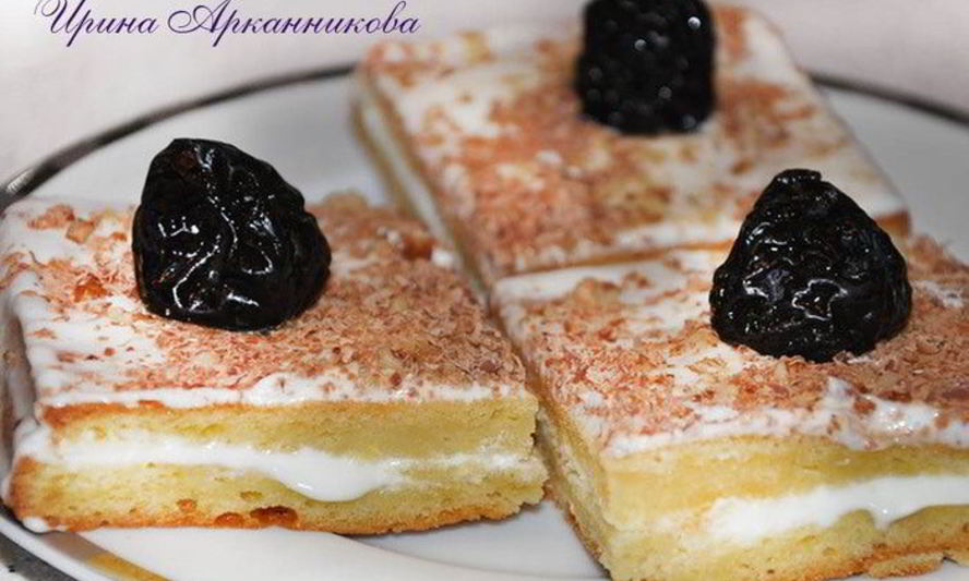 Рецепт сметанные пирожные с черносливом