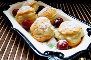 Заварные пирожные с кремом из баклажан