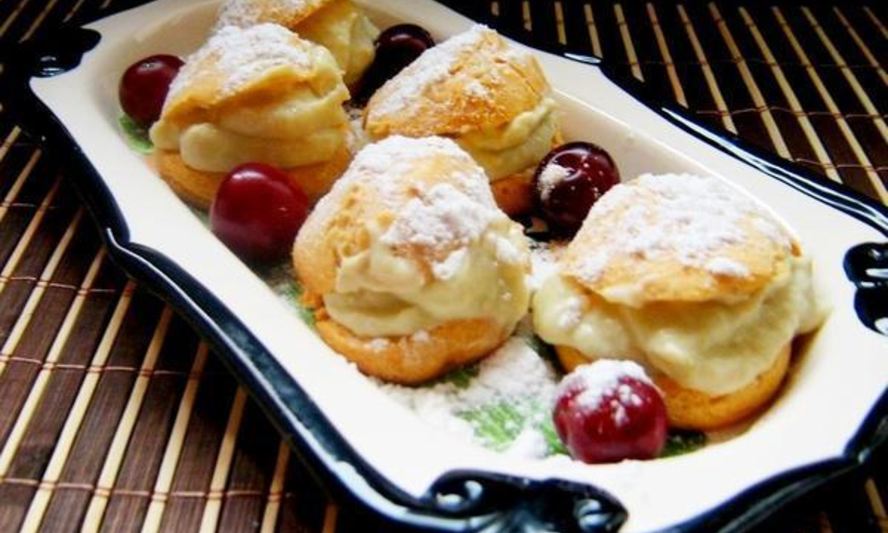 Рецепт заварные пирожные с кремом из баклажан