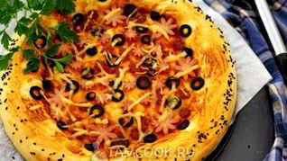 Пицца на пышном тесте