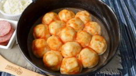 пицца на шариках из теста