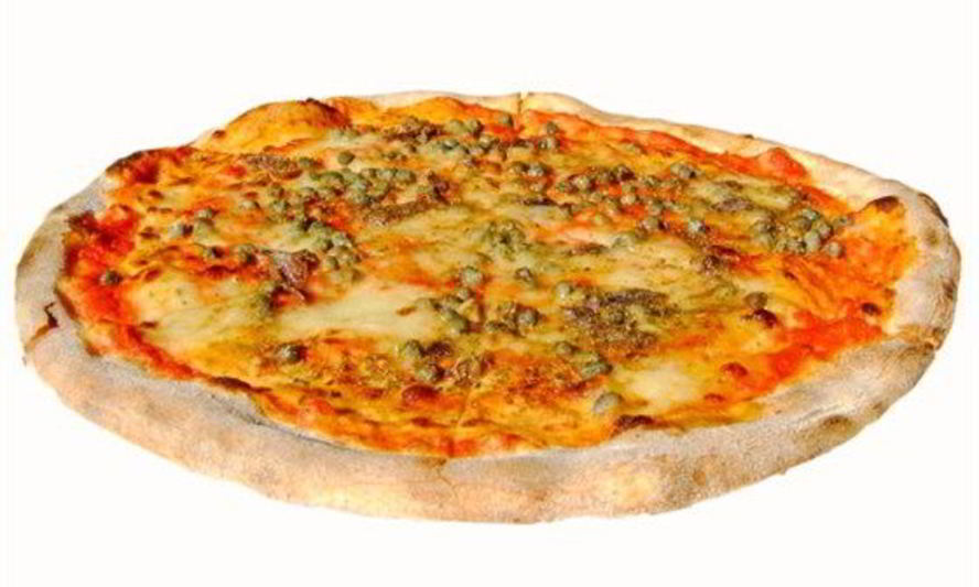 Рецепт пицца с анчоусами, омарами и зеленым горошком