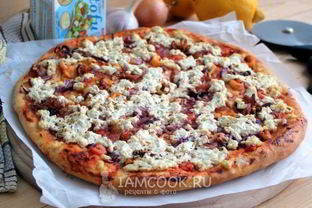 Пицца с морепродуктами и сыром тофу