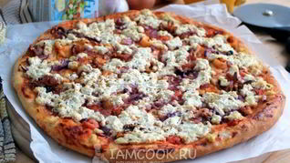 Пицца с морепродуктами и сыром тофу