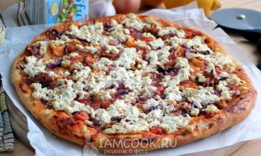 Рецепт пицца с морепродуктами и сыром тофу