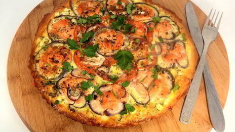 пицца с семгой и сливочным сыром