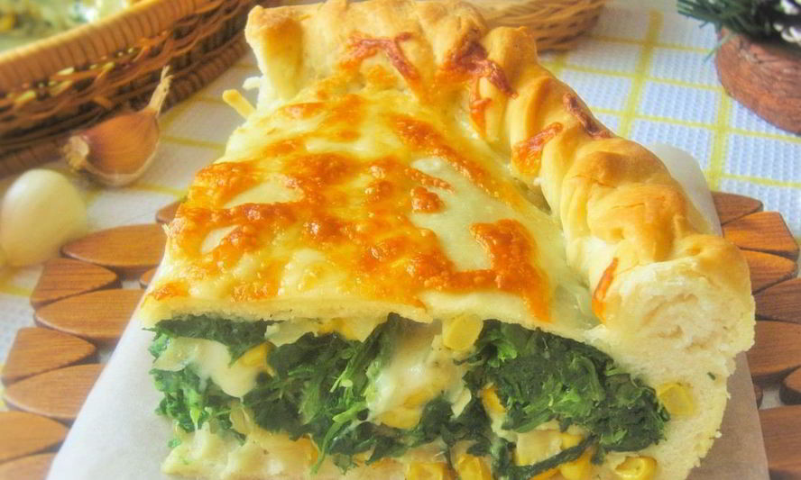 Рецепт пицца с сыром и шпинатом