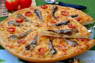 Пицца со шпротами и помидорами черри