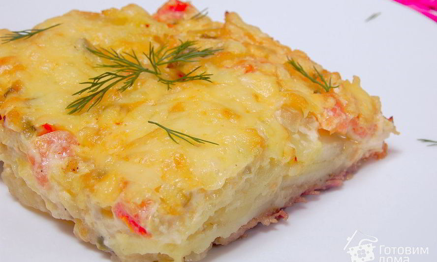 Рецепт свинина с картофелем под сырной шубой