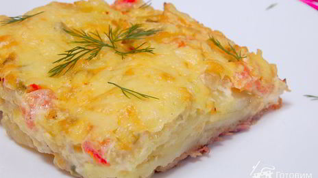 свинина с картофелем под сырной шубой