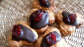 Медовые пряники с шоколадом и вяленой клюквой