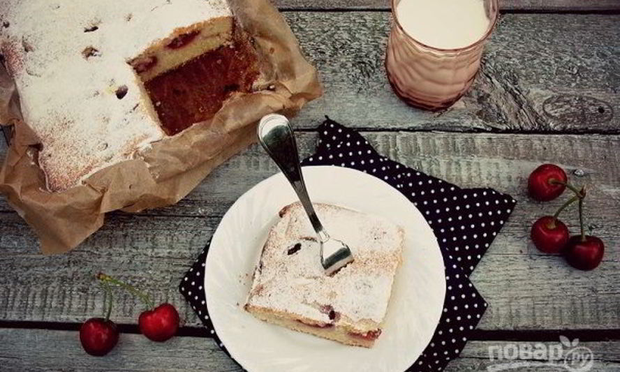 Рецепт шарлотка с черешней