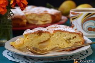 Шарлотка с грушами