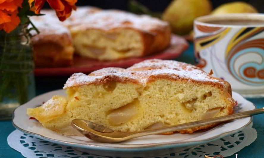 Рецепт шарлотка с грушами