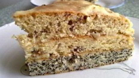 шарлотка с маком и яблоками