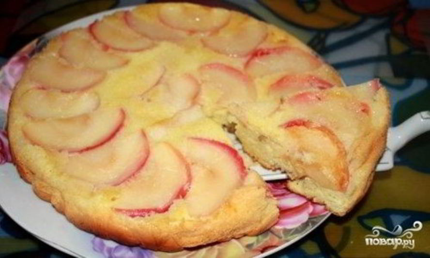 Рецепт шарлотка с яблоками без масла