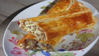 Быстрый штрудель с финиками и орехами