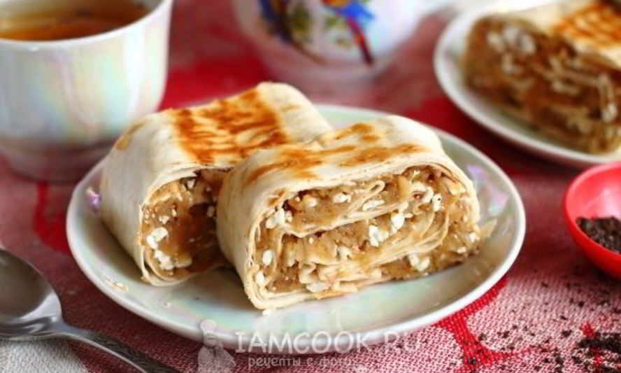 Рецепт ленивый штрудель из лаваша с яблоками