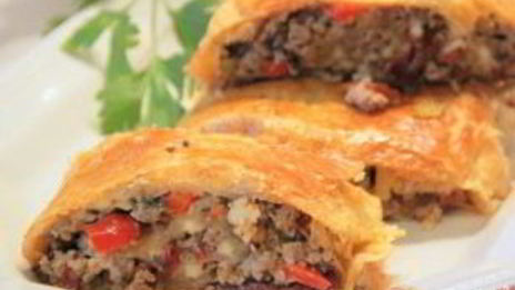 мясной штрудель в духовке