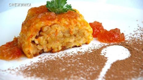 рисовый штрудель с томатно-яблочным джемом